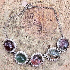 Nature Garden Quartz 925 Link Bracelet